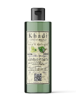 Picture of Khadi Natural Herbal Amla And Bhringraj Shampoo/Cleanser | SlS And Parben Free For Men Women (Pack Of 200ml)