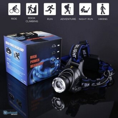 Picture of Rechargeable Led Headlight Dual Light Zoom Headlamp for using in OT Cycling BK Riding and Fishing

  