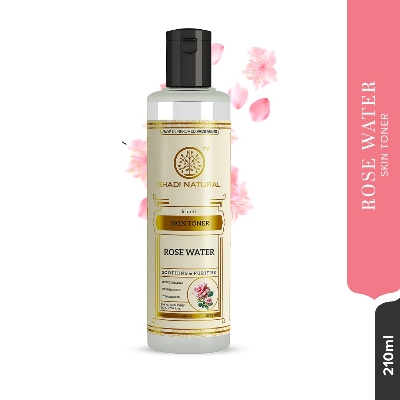 Picture of Khadi Natural Rose Water Herbal Skin Toner, 210ml|Keeps skin scented and moisturized|Maintain skin's pH balance| Prevents acne|Suitable for All Skin Types