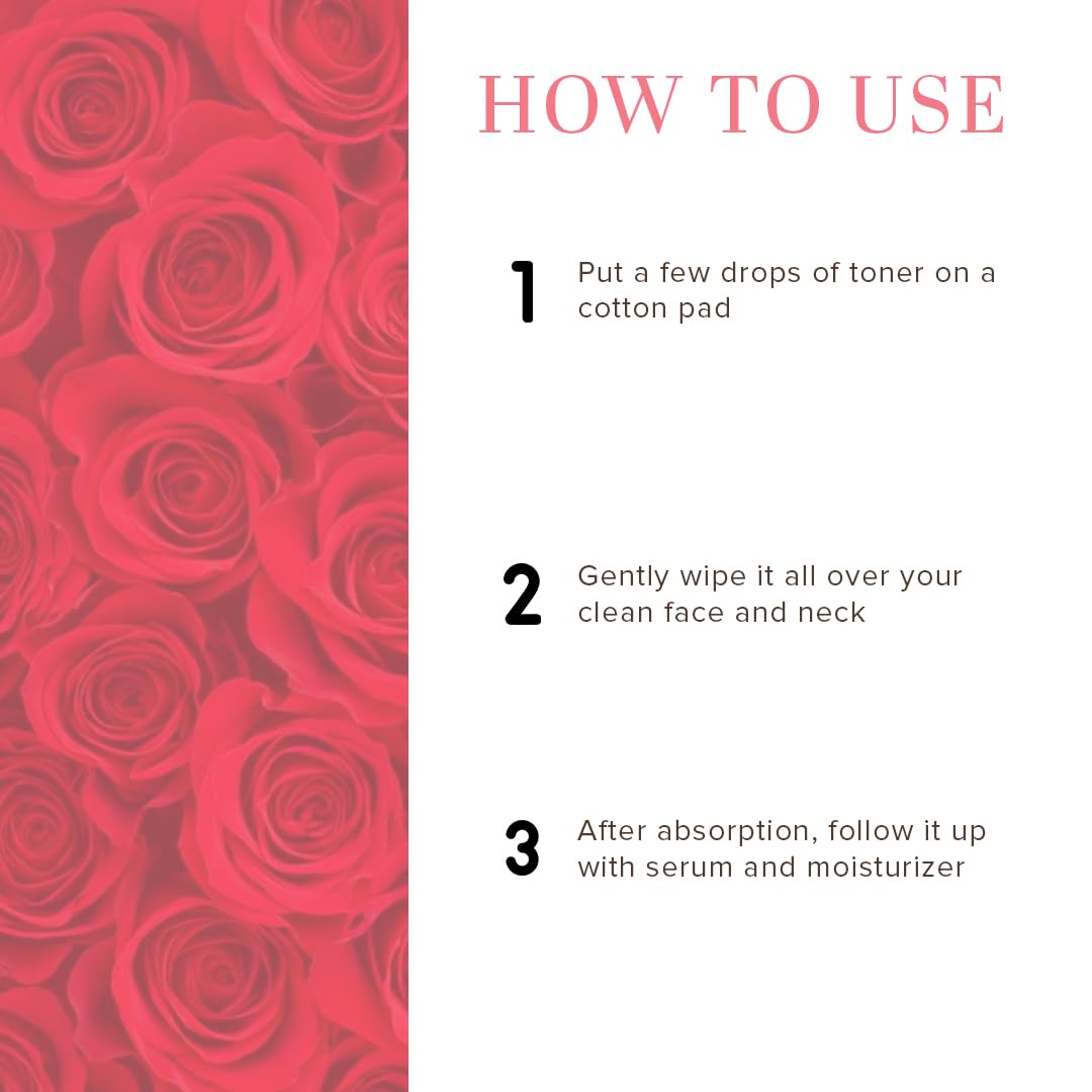 Picture of Khadi Natural Rose Water Herbal Skin Toner, 210ml|Keeps skin scented and moisturized|Maintain skin's pH balance| Prevents acne|Suitable for All Skin Types