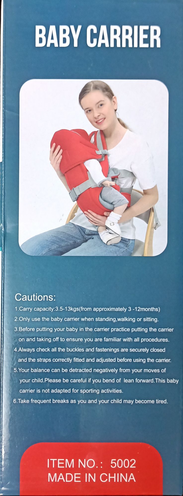 Picture of Baby Carrier it is lined with 3D mesh Fabric Optimizing Comfort for all Seasons.