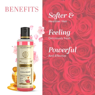 Picture of Khadi Natural Rose & Honey Body Wash| Cleaner and glowing skin| Fragrance of rose and honey|SLS & Paraben Free| Suitable for all skin types| 210ml