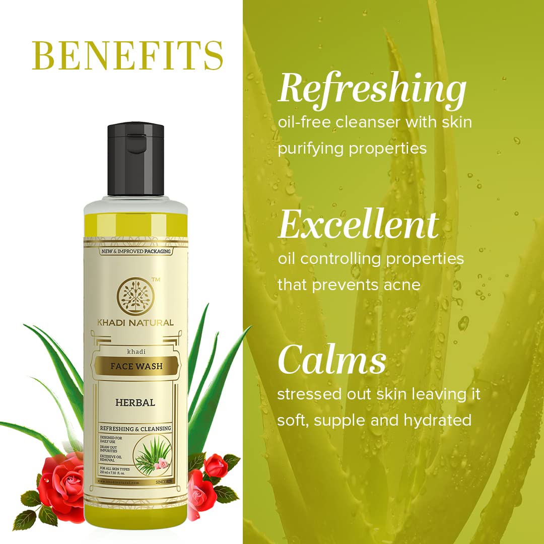 Picture of Khadi Natural Ayurvedic Herbal Face Wash | Refreshing Face Wash for Every Day Use | Face Wash for Controlling Excess Oil | Suitable for All Skin Types | 210ml