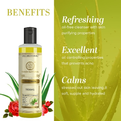 Picture of Khadi Natural Ayurvedic Herbal Face Wash | Refreshing Face Wash for Every Day Use | Face Wash for Controlling Excess Oil | Suitable for All Skin Types | 210ml