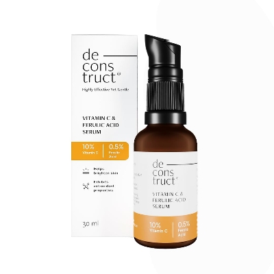Picture of Deconstruct 10% Non-Irritating Vitamin C Face Serum For Glowing Skin|10% Vitamin C + 0.5% Ferulic Acid|Water Based Serum|Highly Stable Vitamin C Face Serum For Women And Men|Beginner Friendly|30 Ml