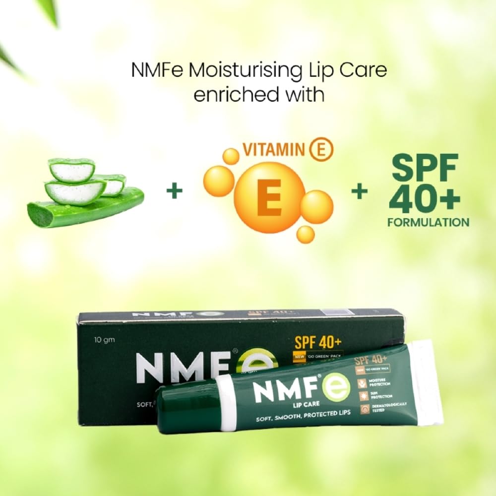 Picture of NMFe Moisturising Lip Care 10 Gm | Lip balm | Spf40+ For Dry And Chapped Lips | Aloe Vera & Vitamin E | Protects lips from dryness & sun damage | Dermatologically Tested