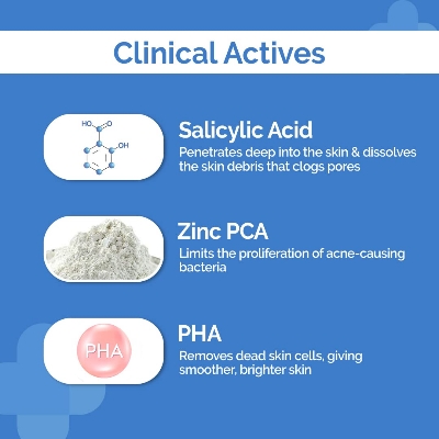 Picture of The Derma Co 1% Salicylic Acid Foaming Daily Face Wash with Salicylic Acid, Zinc PCA & PHA for Active Acne & clogged Pores - 100 ml Reduces Acne | Unclogs Pores