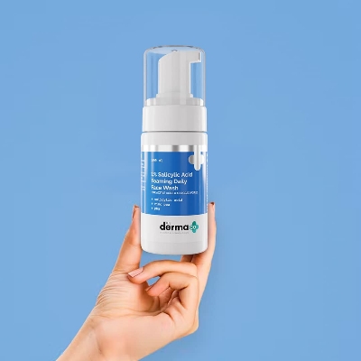 Picture of The Derma Co 1% Salicylic Acid Foaming Daily Face Wash with Salicylic Acid, Zinc PCA & PHA for Active Acne & clogged Pores - 100 ml Reduces Acne | Unclogs Pores