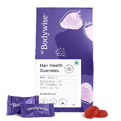 Picture of Be Bodywise Biotin Hair Gummies for Stronger, Shinier Hair & Nails | 30 Day Pack