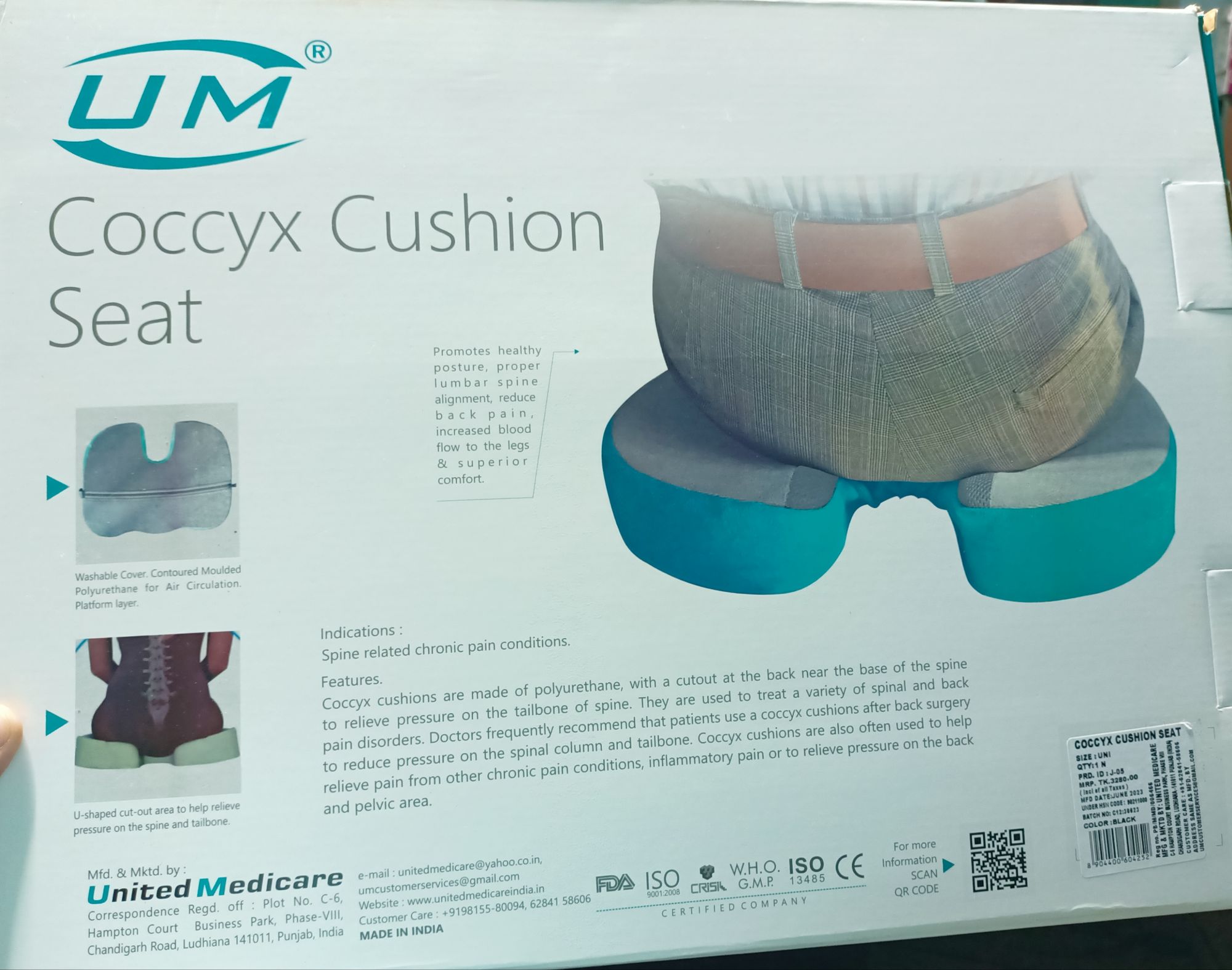 Picture of UM Coccxy Injury Support Cushion