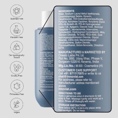 Picture of Bare Anatomy Anti Hair Fall Shampoo|5x Hair Fall Control & Growth|Contains Biotin Adenosine, & Peptides| For All Hair Types | For Women & Men | 250ml