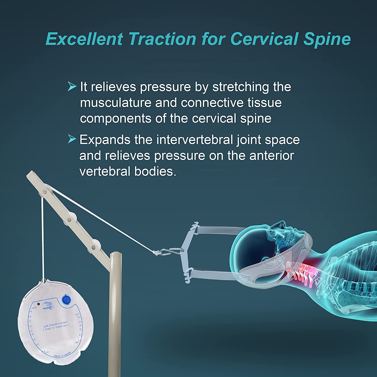 Picture of tynor cervical traction kit (sleeping) with weight bag