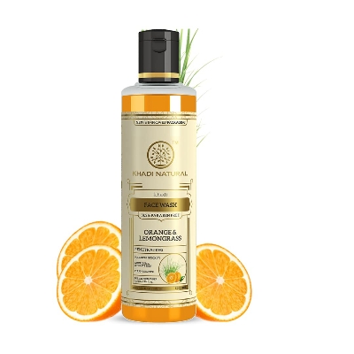 Picture of Khadi Natural Orange & Lemongrass Herbal Face Wash | Face Wash for Dry Skin | Natural Face Wash | Organic Face Wash for Healthy Skin | Paraben & SLS Free 210ml