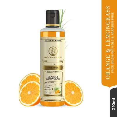 Picture of Khadi Natural Orange & Lemongrass Herbal Face Wash | Face Wash for Dry Skin | Natural Face Wash | Organic Face Wash for Healthy Skin | Paraben & SLS Free 210ml