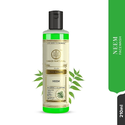 Picture of Khadi Natural Ayurvedic Neem Face Wash | Gentle Face Wash for Acne | Face Wash for Acne Prone Skin | Anti-Acne Face Wash with Neem | Paraben & Sulphate-Free | Suitable for All Skin Types 210ml