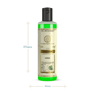 Picture of Khadi Natural Ayurvedic Neem Face Wash | Gentle Face Wash for Acne | Face Wash for Acne Prone Skin | Anti-Acne Face Wash with Neem | Paraben & Sulphate-Free | Suitable for All Skin Types 210ml