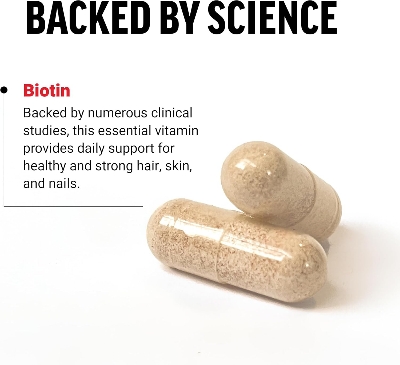 Picture of FORCE FACTOR Biotin 10000mcg, Biotin Supplement for Healthier Hair, Skin, and Nails, Hair Growth Supplement with Biotin Vitamins, Vegan Biotin, Non-GMO, 100 Vegetable Capsules (usa)