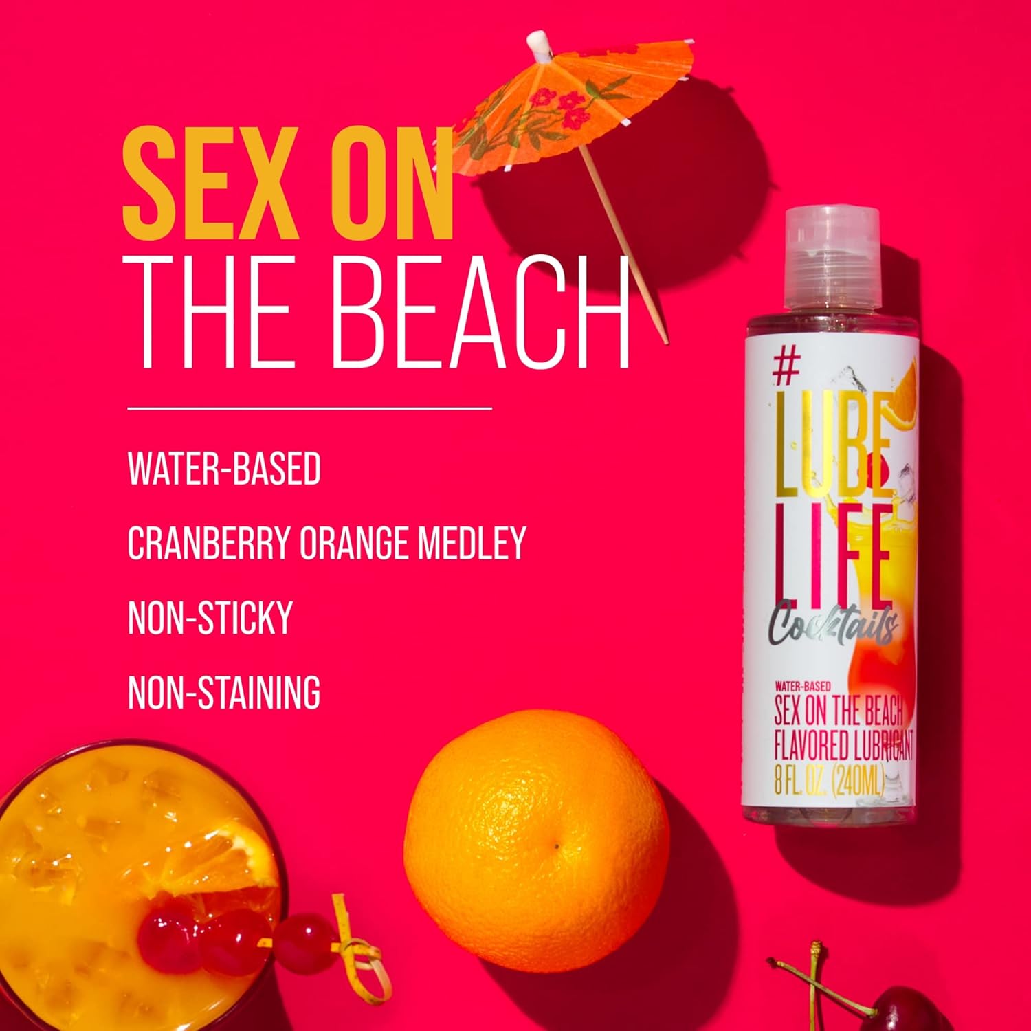 Picture of Lube Life Water-Based Fun On The Beach Flavored Lubricant, Personal Lube for Men, Women and Couples, Made without Added Sugar, 8 Fl Oz