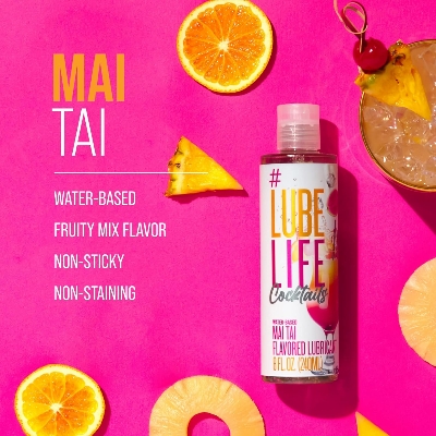 Picture of Lube Life Water-Based Mai Tai Flavored Lubricant, Personal Lube for Men, Women and Couples, Made without Added Sugar, 8 Fl Oz