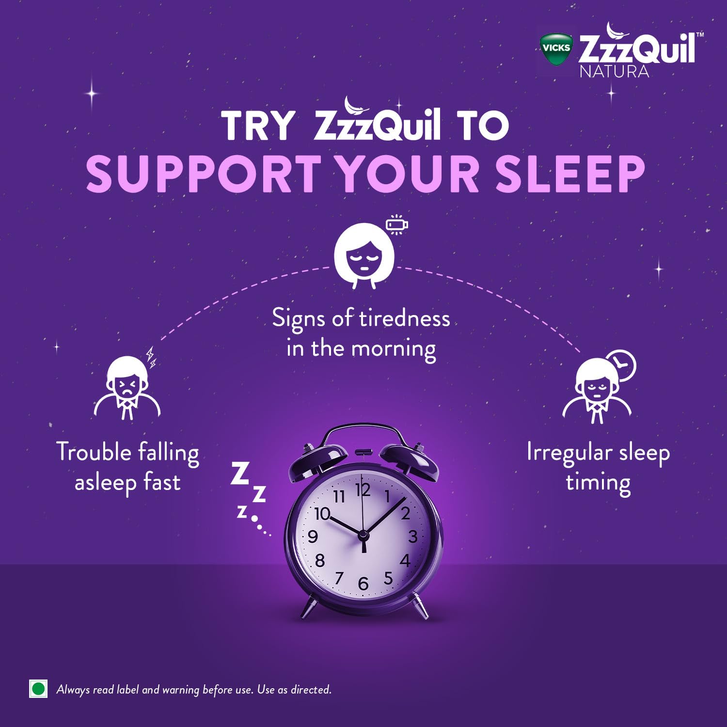 Picture of Vicks ZzzQuil Natura, 24s Pack, Non-Addictive Sleep-Aid Gummy, Melatonin helps you fall Asleep Fast