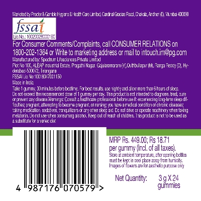 Picture of Vicks ZzzQuil Natura, 24s Pack, Non-Addictive Sleep-Aid Gummy, Melatonin helps you fall Asleep Fast