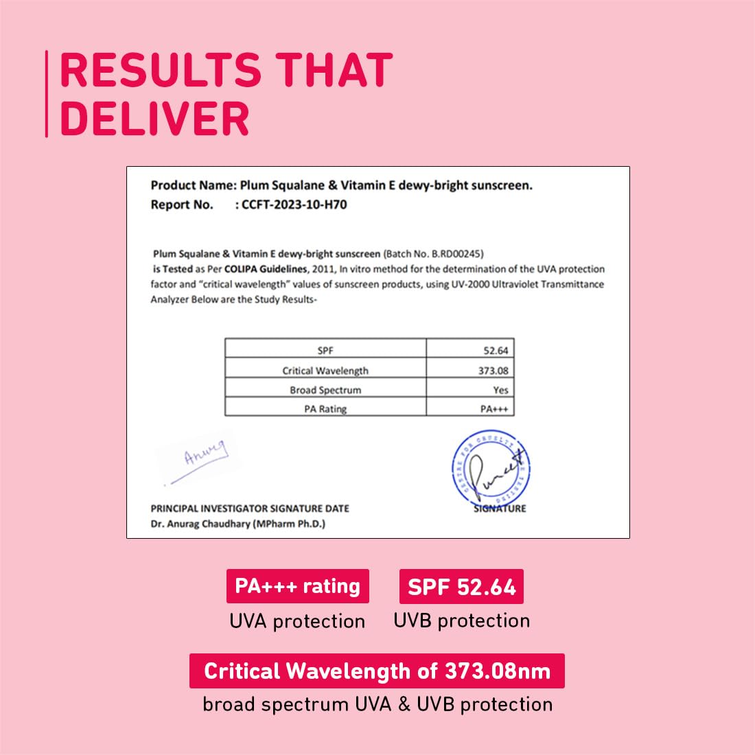 Picture of plum Squalane & Vitamin E SPF 50 PA+++ Dewy-Bright Sunscreen-50 gram