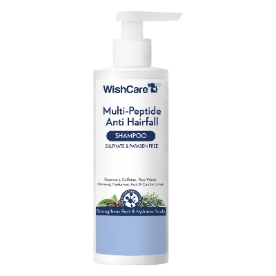 Picture of WishCare Multi Peptide Anti Hairfall Shampoo - Rice Water, Rosemary, Capilia Longa, Hyaluronic Acid & Caffeine 250ml