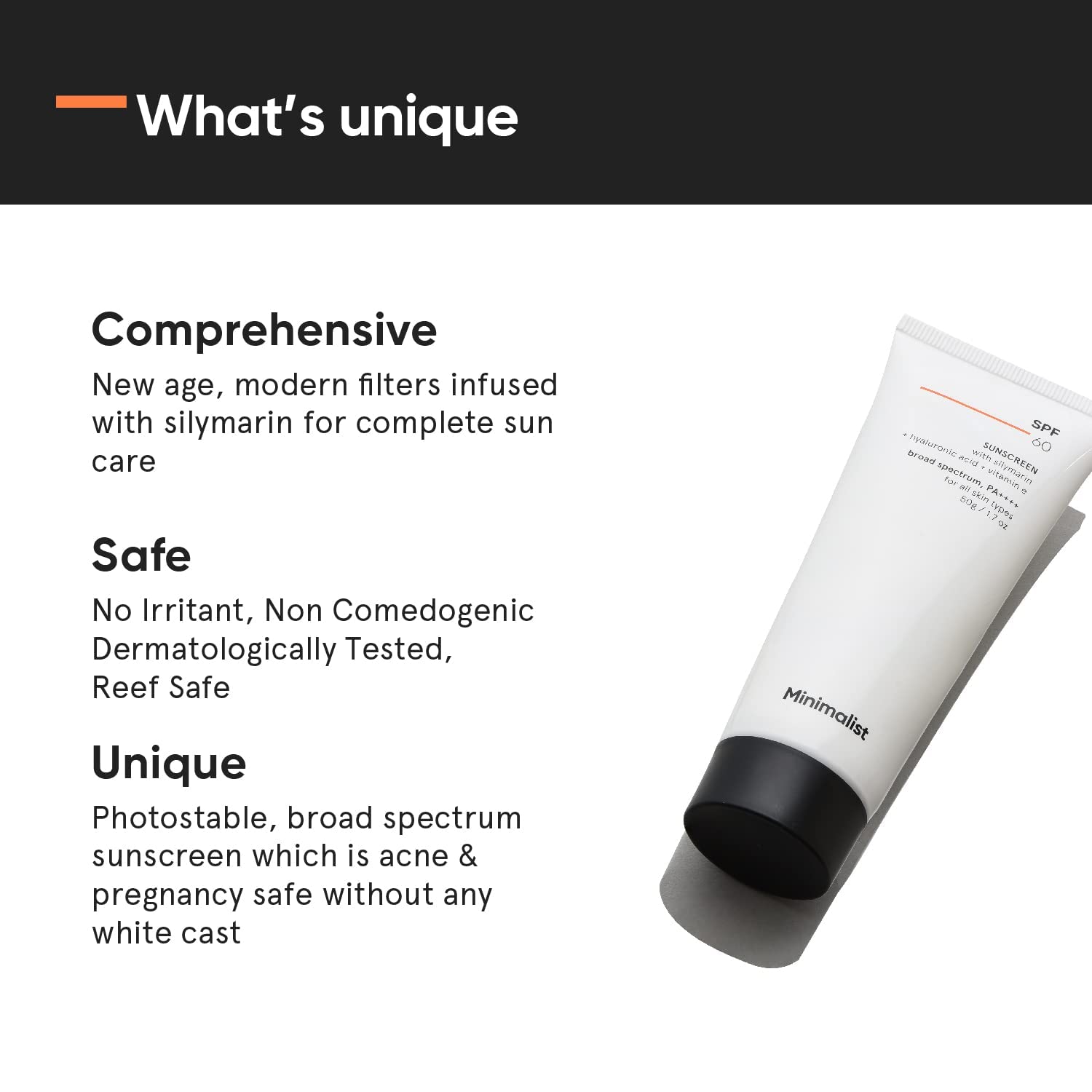 Picture of Minimalist Sunscreen SPF 60 PA ++++ | Pregnancy Safe | For Sensitive Skin | Photo stable | Broad Spectrum Sunscreen SPF 50+ With Potent Antioxidants & Advanced Filters | No White Cast | Non Irritant | 50 gm