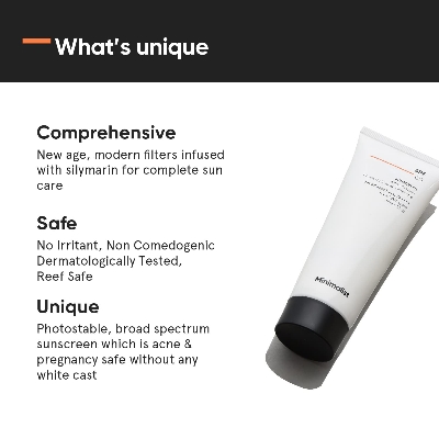 Picture of Minimalist Sunscreen SPF 60 PA ++++ | Pregnancy Safe | For Sensitive Skin | Photo stable | Broad Spectrum Sunscreen SPF 50+ With Potent Antioxidants & Advanced Filters | No White Cast | Non Irritant | 50 gm