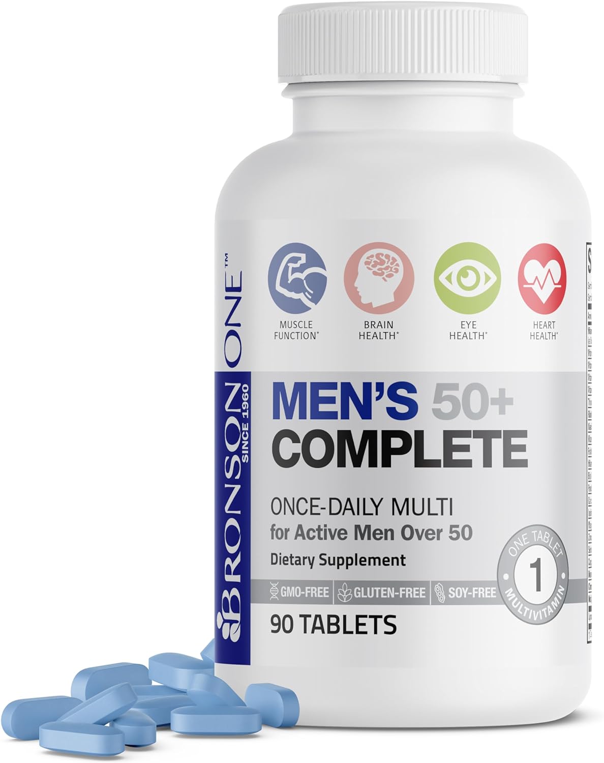 Picture of Bronson ONE Daily Mens 50+ Complete Multivitamin Multimineral, 90 Tablets