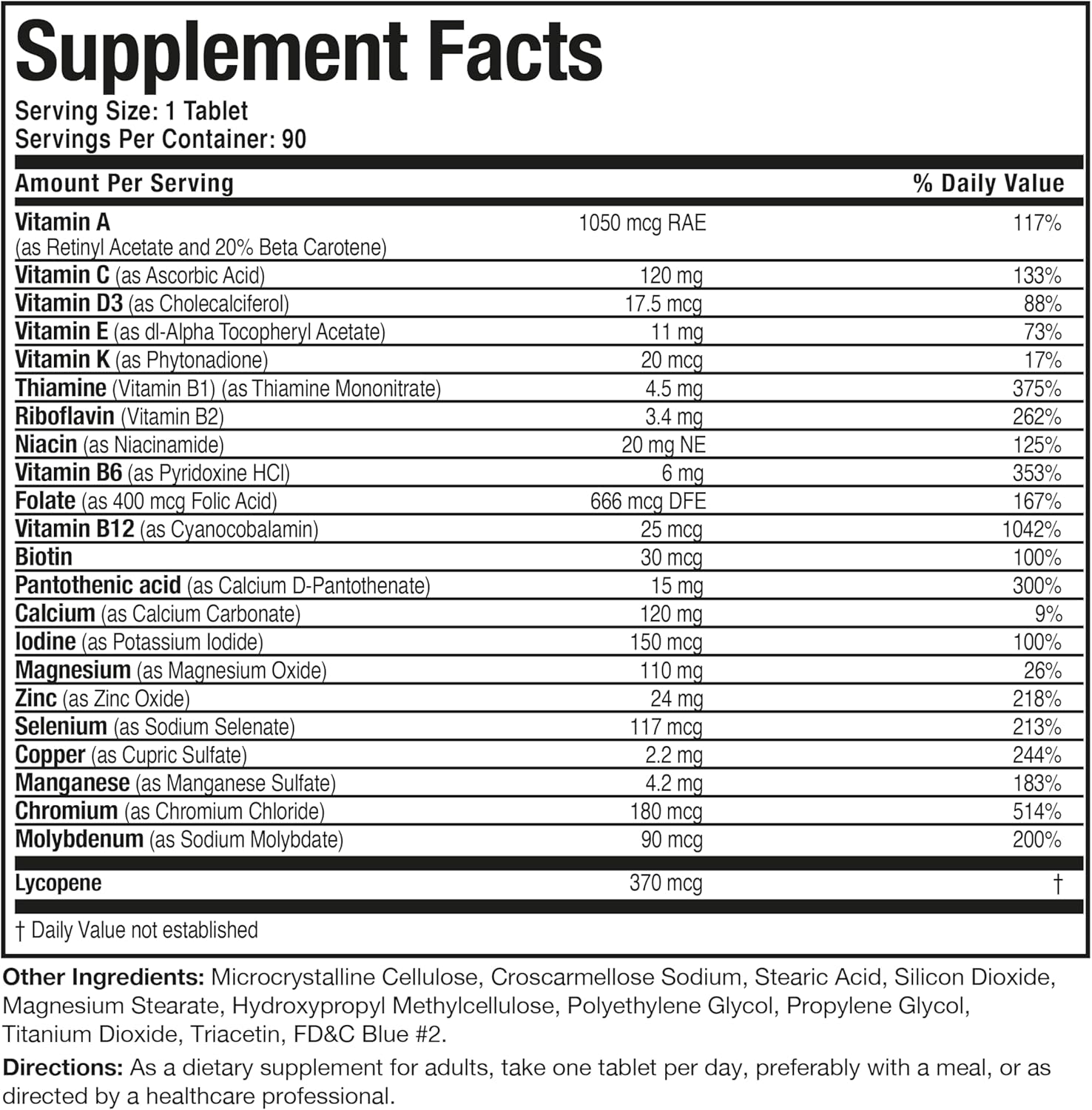 Picture of Bronson ONE Daily Mens 50+ Complete Multivitamin Multimineral, 90 Tablets