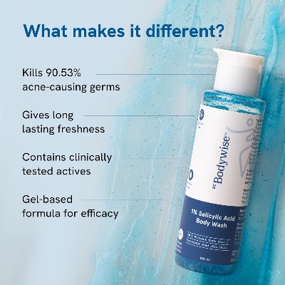 Picture of Be Bodywise 1% Salicylic Acid Body Wash | Prevents Body Acne & Exfoliates Skin | With Chamomile Extract | 100ml
