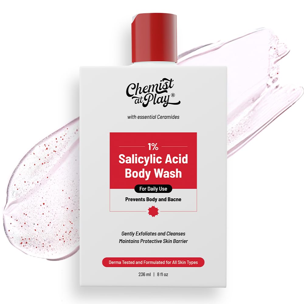 Picture of Chemist at Play 1% Salicylic Acid Body Wash 236ml | Paraben & SLS Free | Gentle Exfoliating Shower Gel | Prevents Body Acne, Bumpy Skin & Deep Cleanses Skin
