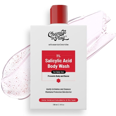 Picture of Chemist at Play 1% Salicylic Acid Body Wash 236ml | Paraben & SLS Free | Gentle Exfoliating Shower Gel | Prevents Body Acne, Bumpy Skin & Deep Cleanses Skin