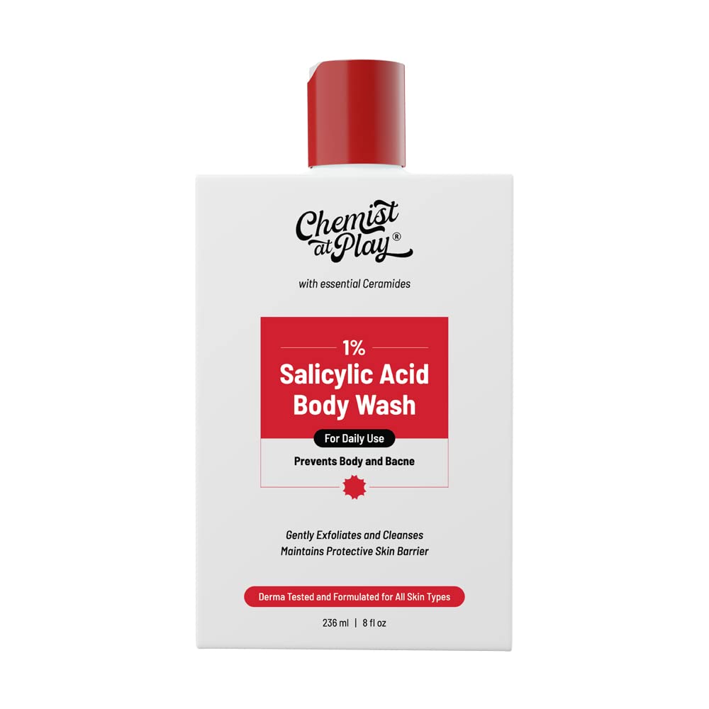 Picture of Chemist at Play 1% Salicylic Acid Body Wash 236ml | Paraben & SLS Free | Gentle Exfoliating Shower Gel | Prevents Body Acne, Bumpy Skin & Deep Cleanses Skin