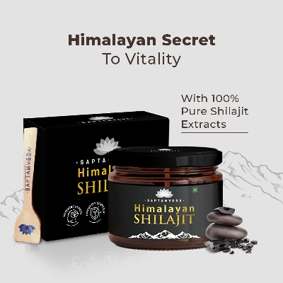 Picture of SAPTAMVEDA Pure Himalayan Shilajit/Shilajeet Resin Liquid 20gm(Pack of 1) For Men and Women | Lab Certified Pure Shilajit Helps Boost Strength & Stamina| Helps Build Muscle Mass & Immunity Naturally