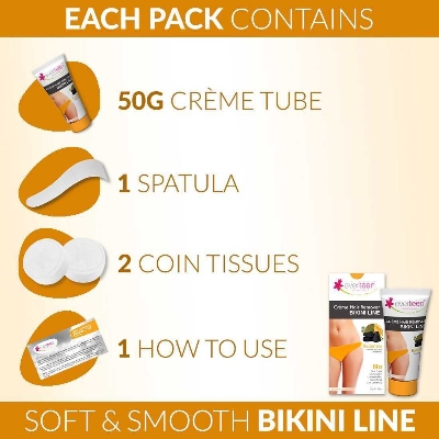 Picture of everteen RADIANCE Bikini Line Hair Remover Creme with Charcoal, Kojic Acid and Vitamin C - 50 g