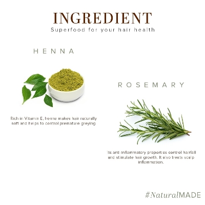 Picture of Khadi Natural Rosemary & Henna Hair Oil, Natural Oil For Thick & Voluminous Hair Oil For Controlling Hair Fall & Premature Greying, Paraben & Mineral Oil Free, Suitable For All Hair Types, 210ml