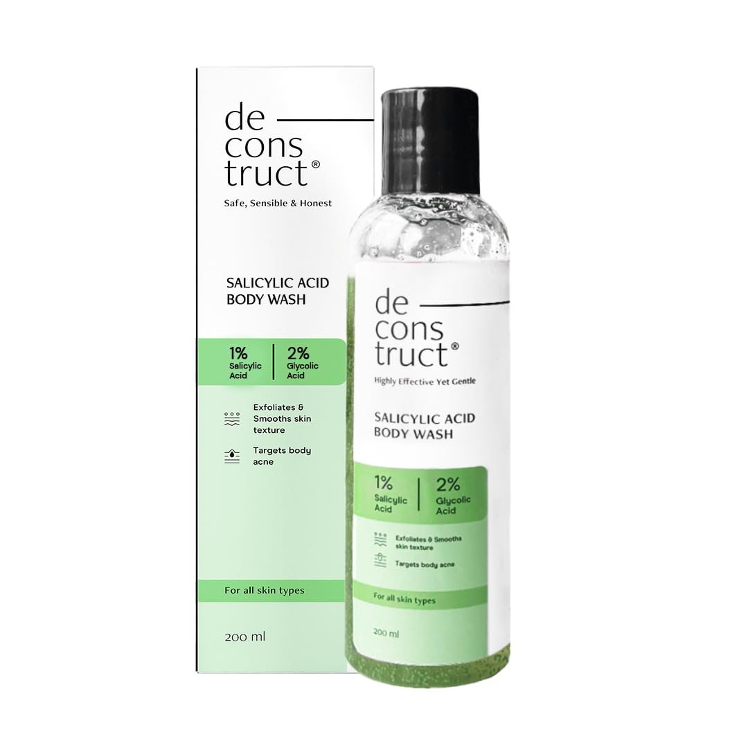 Picture of Deconstruct 1% Salicylic Acid Body Wash with 2% Glycolic Acid | Prevents Body Acne, Rough & Bumpy skin | Deeply cleanses skin | Shower gel for Women & Men- 200ml