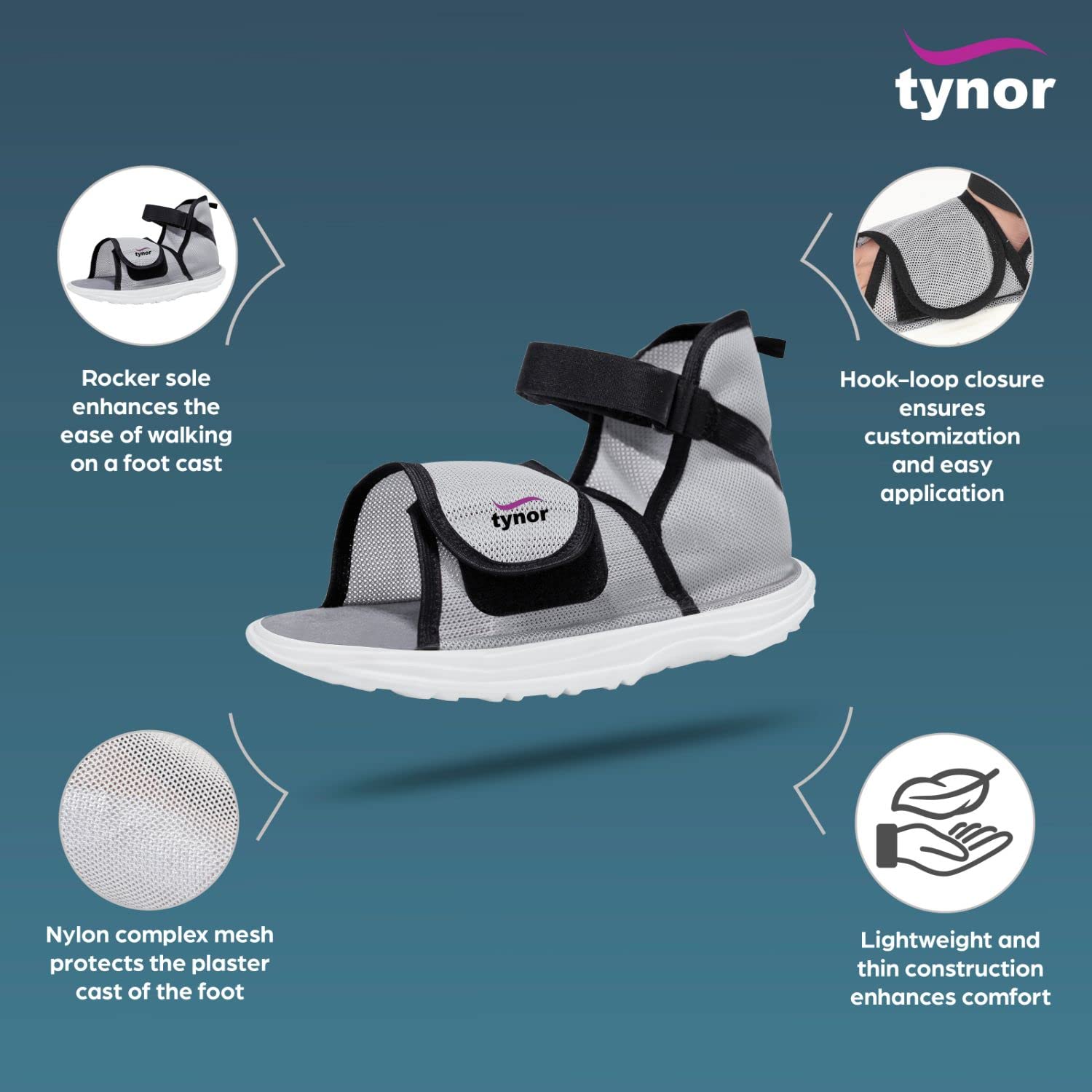 Picture of Tynor Cast Shoe Rocker Sole(Protection,Walking,Light weight)