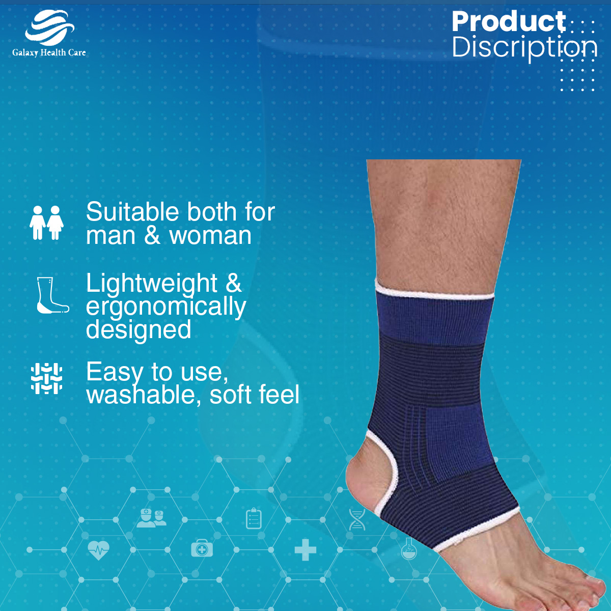 Picture of Adjustable Ankle Support Brace Cap Wrap Pad /Ankle Support Strap/Ankle Support for Sports for Men and Women for Pain Relief - 1 piece