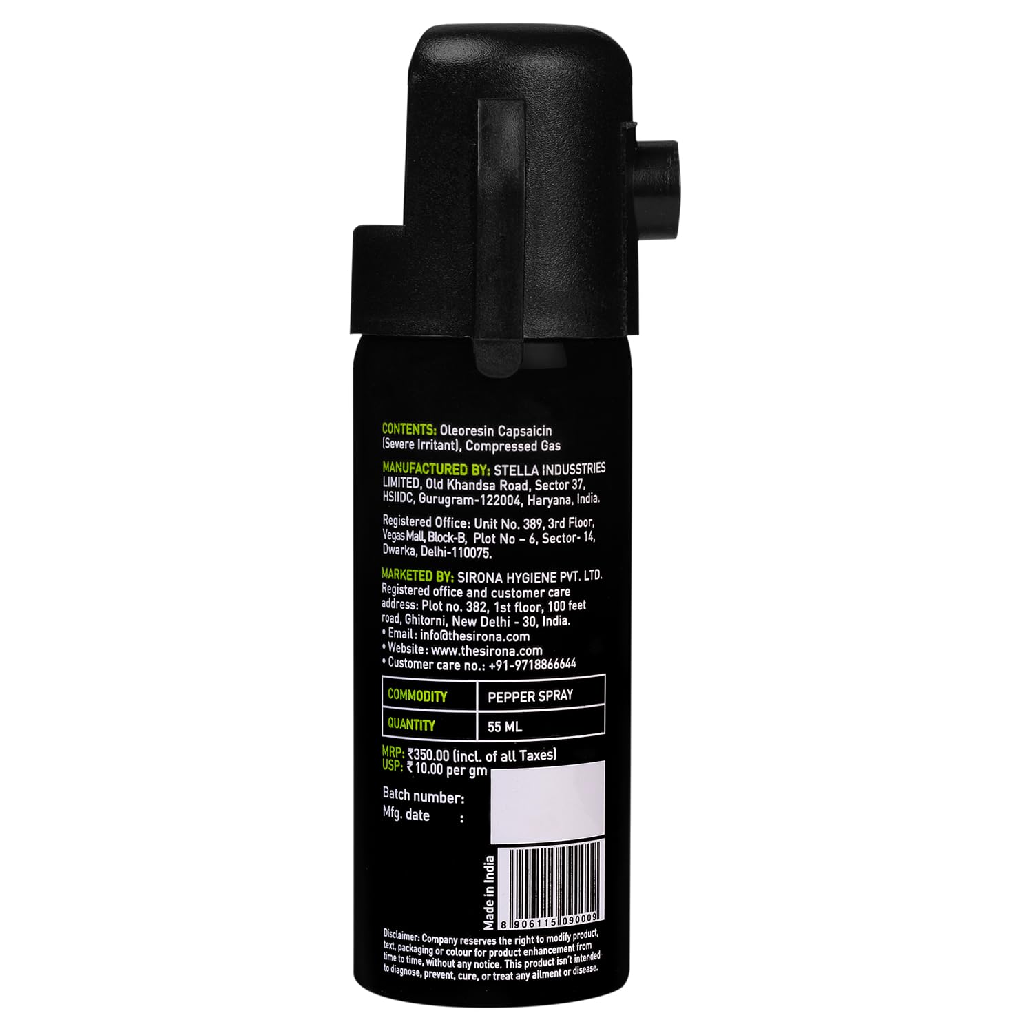 Picture of sirona Self Defence Pepper Spray for Woman Safety - 55 ML