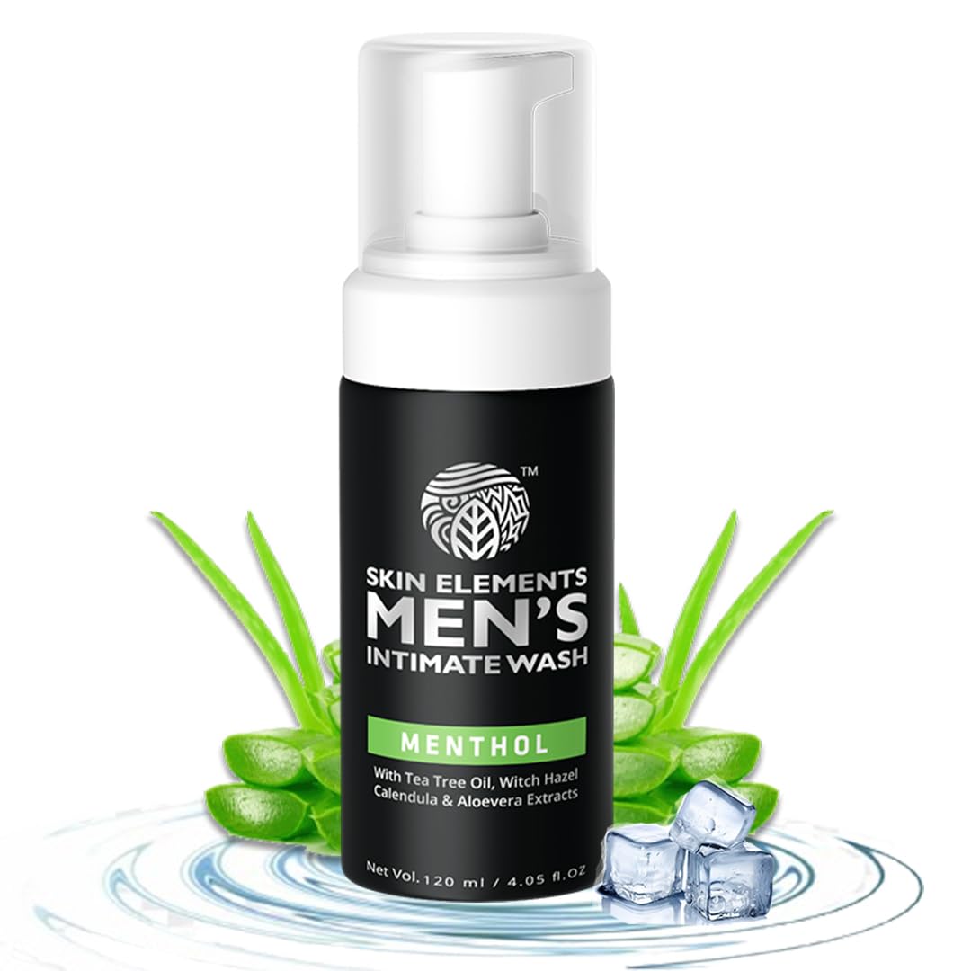Picture of Skin Elements Intimate Wash for Men with Menthol | pH Balanced Foaming Hygiene Wash | Prevents Itching, Irritation & Bad Odor | 120 ml