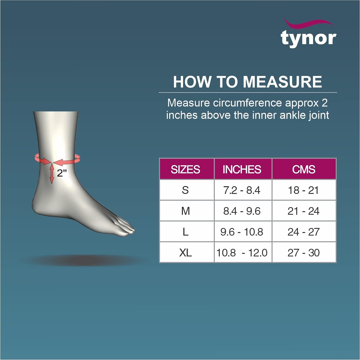 Picture of TYNOR Orthopedic Pain Relief Ankle Compression Support Cap Brace/Sleeves (1 PAIR), For Men And Women