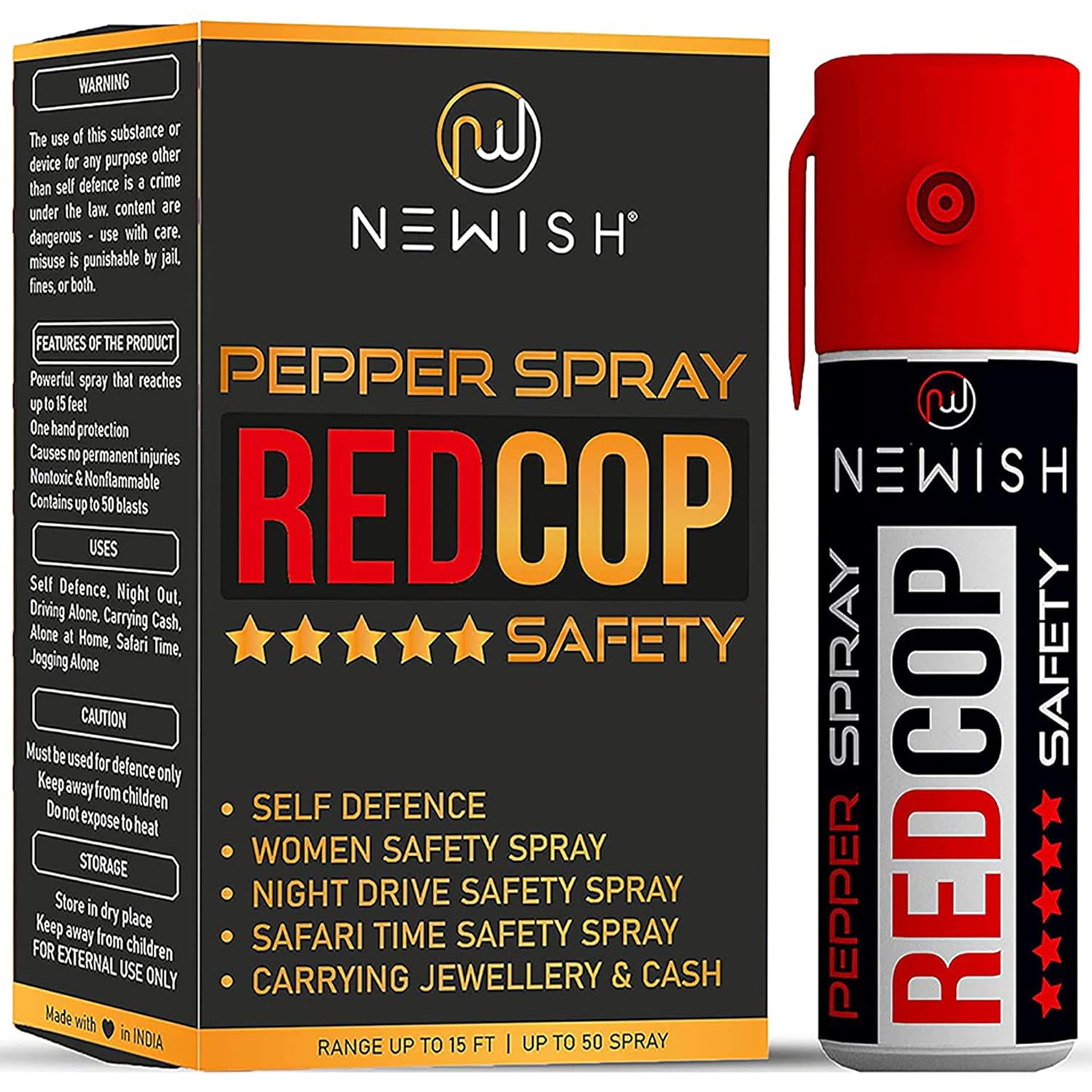 Picture of NEWISH Pepper Spray for self Defence Small Pocket Size - Reliable and Effective Self-Defense 50 Time Spray