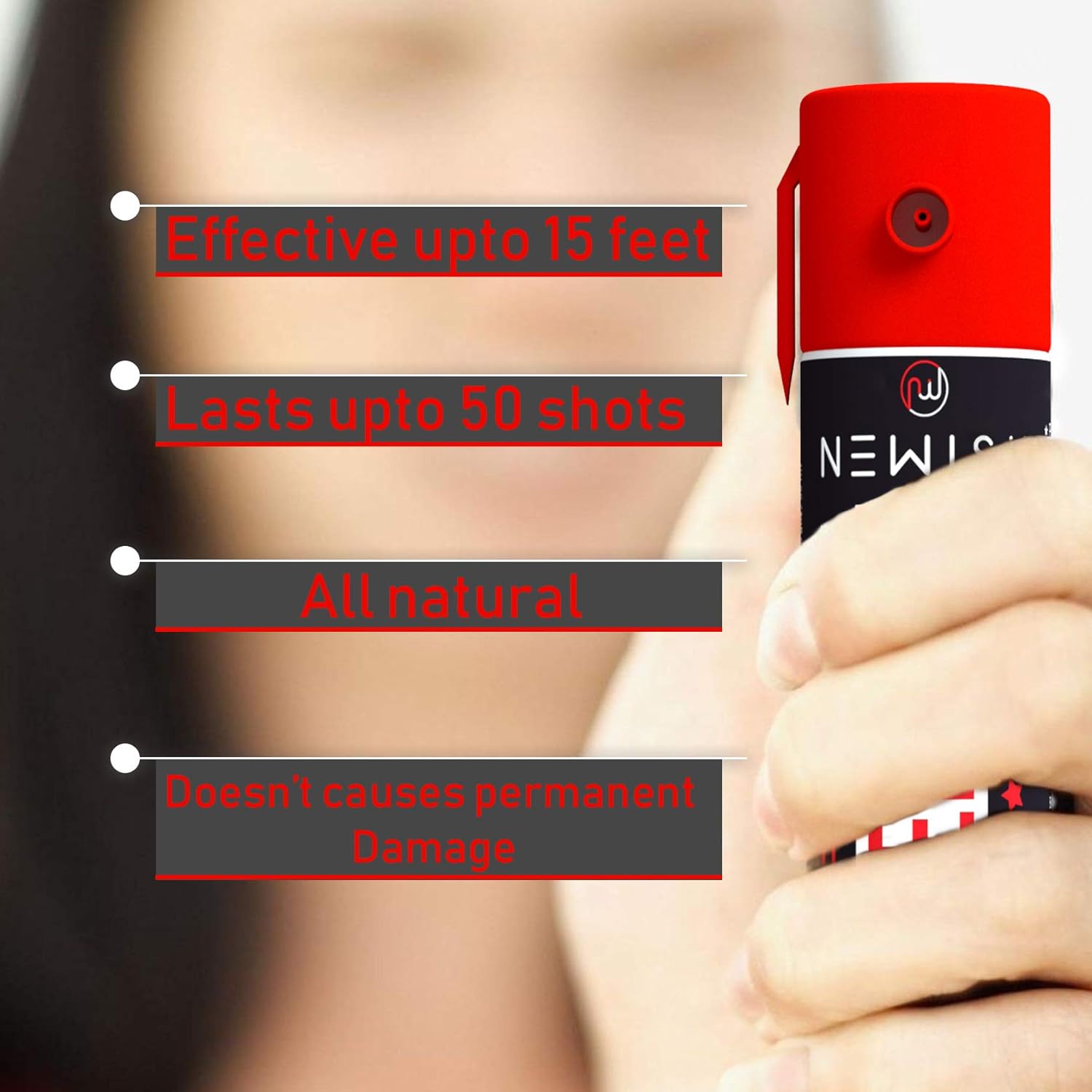 Picture of NEWISH Pepper Spray for self Defence Small Pocket Size - Reliable and Effective Self-Defense 50 Time Spray
