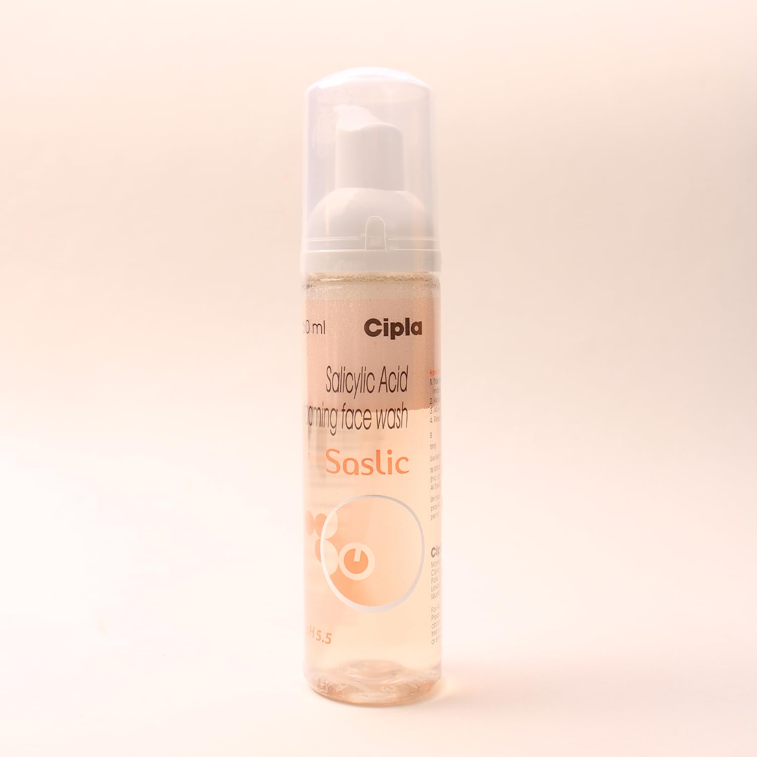 Picture of Cipla Saslic Foaming Face Wash | pH 5.5 | Salicylic acid | Acne Prone Skin | Oily skin | 60ml