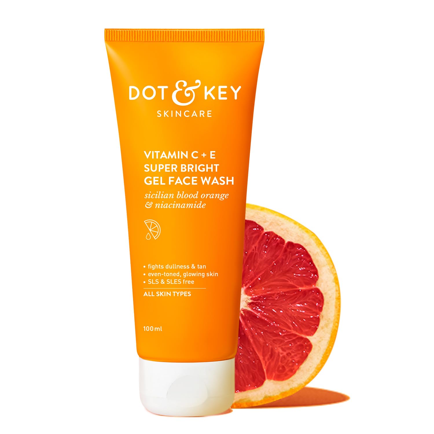 Picture of DOT & KEY Vitamin C + E Super Bright Gel Face Wash For Glowing And Brightening Skin | All Skin Types|With Triple Vitamin C| Face Wash For Women & Men|100 Ml