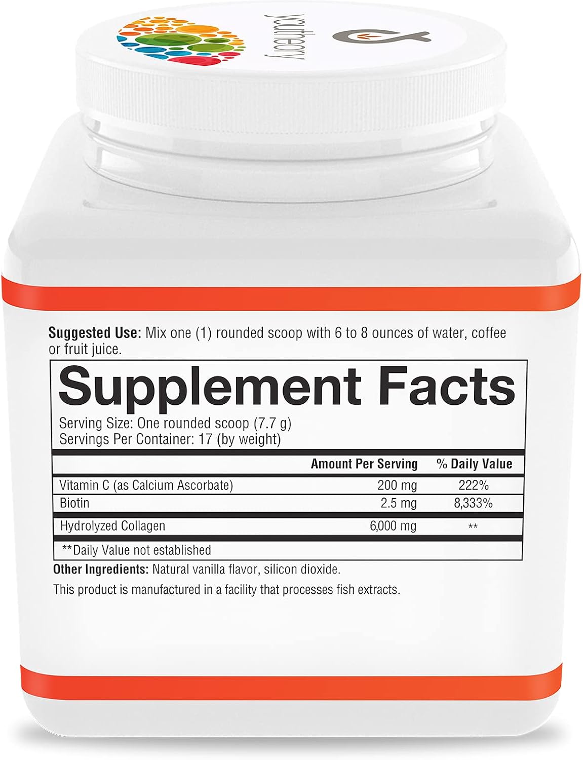 Picture of Youtheory Collagen Powder - Premium Collagen Supplement with Vitamin C & Biotin - Supports Healthy Hair, Nails, Skin & Joints* - Dairy, Soy & Gluten Free - Vanilla, 4.7 oz