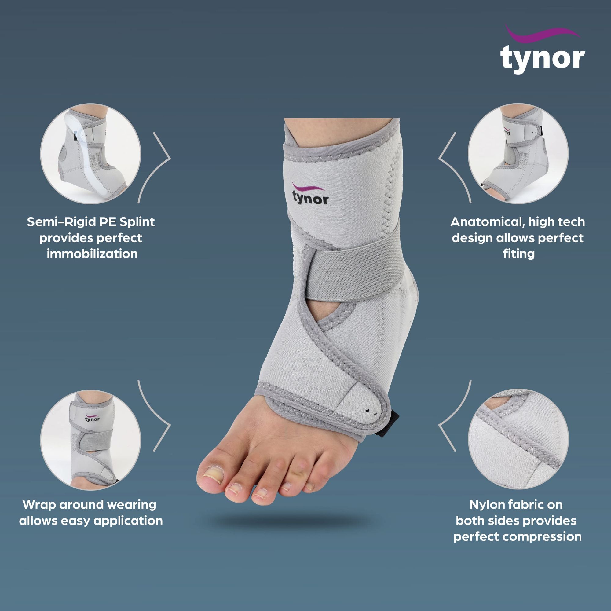 Picture of Tynor Ankle wrap support (neoprene)